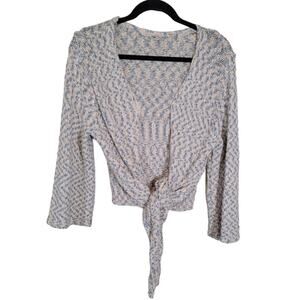 Soft Surroundings Wrap Tie Knit Cardigan Sweater Cropped Bohemian Size Small
